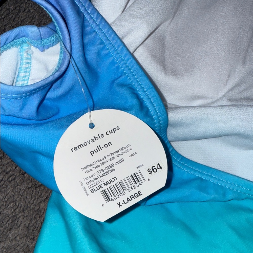 Decree Girls Blue to Aqua Gradient One-Piece - Picture 5 of 5